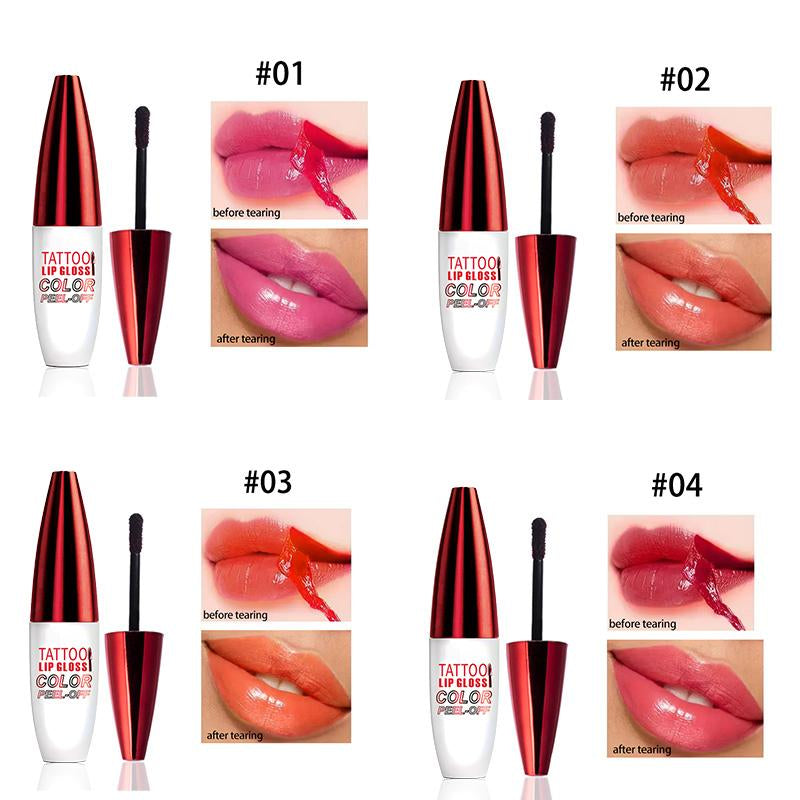 Tear off Glossy Lipstick, Natural Moisturizer , Not Easy to Peel Off, Non Stick to the Cup, Lightweight, Bright Valentine'S Day Color Hydrate Care Cosmetics