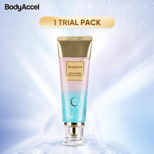 [Sw]Bodyaccel Triple Whitening Oral Care Bundle: Morning + Night Whitening Toothpaste & Tongue Cleaning Gel (Teeth Brightening | Fresh Breath Combo)